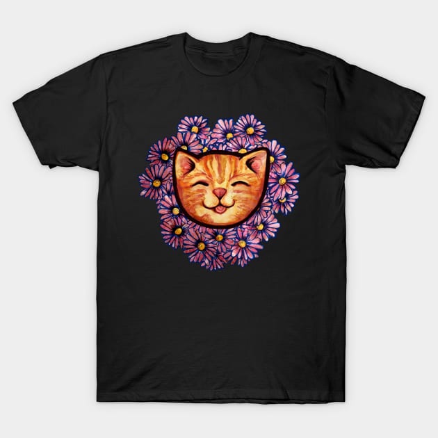 Happy Orange Tabby Cat T-Shirt by bubbsnugg